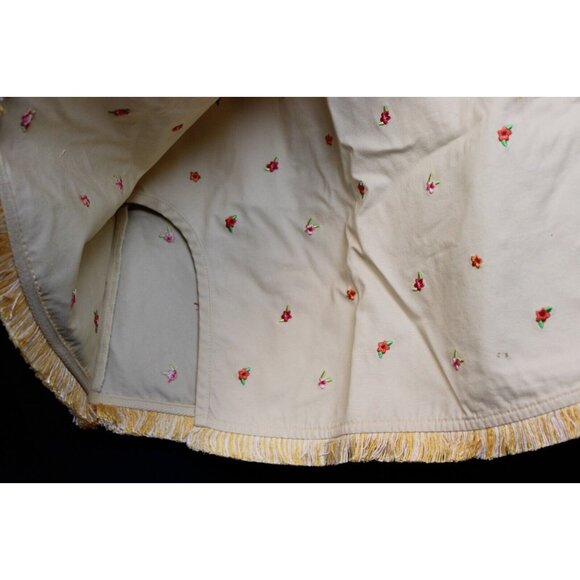 NWT 2005 Gymboree Tropical Paradise Khaki Wrap Around Skirt Fringe Flower size 8 - Picture 6 of 9